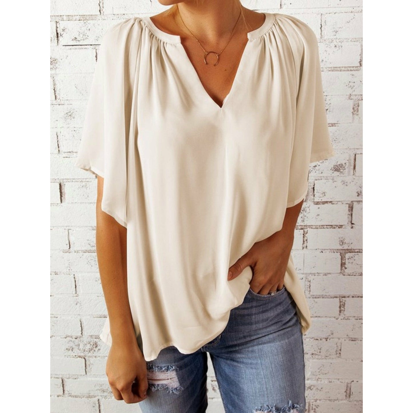 Pleated Loose Fit Top