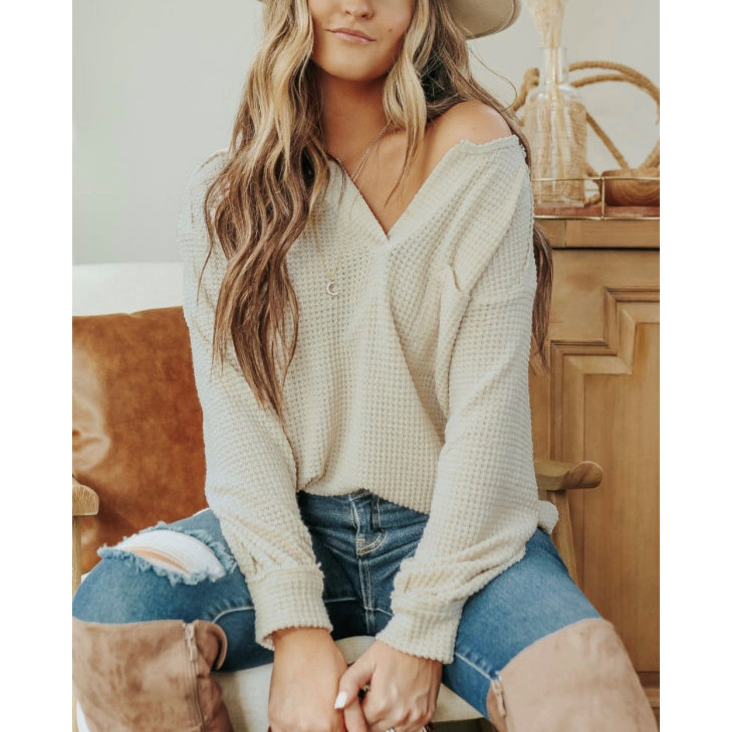 Waffle Knit - Loose Top