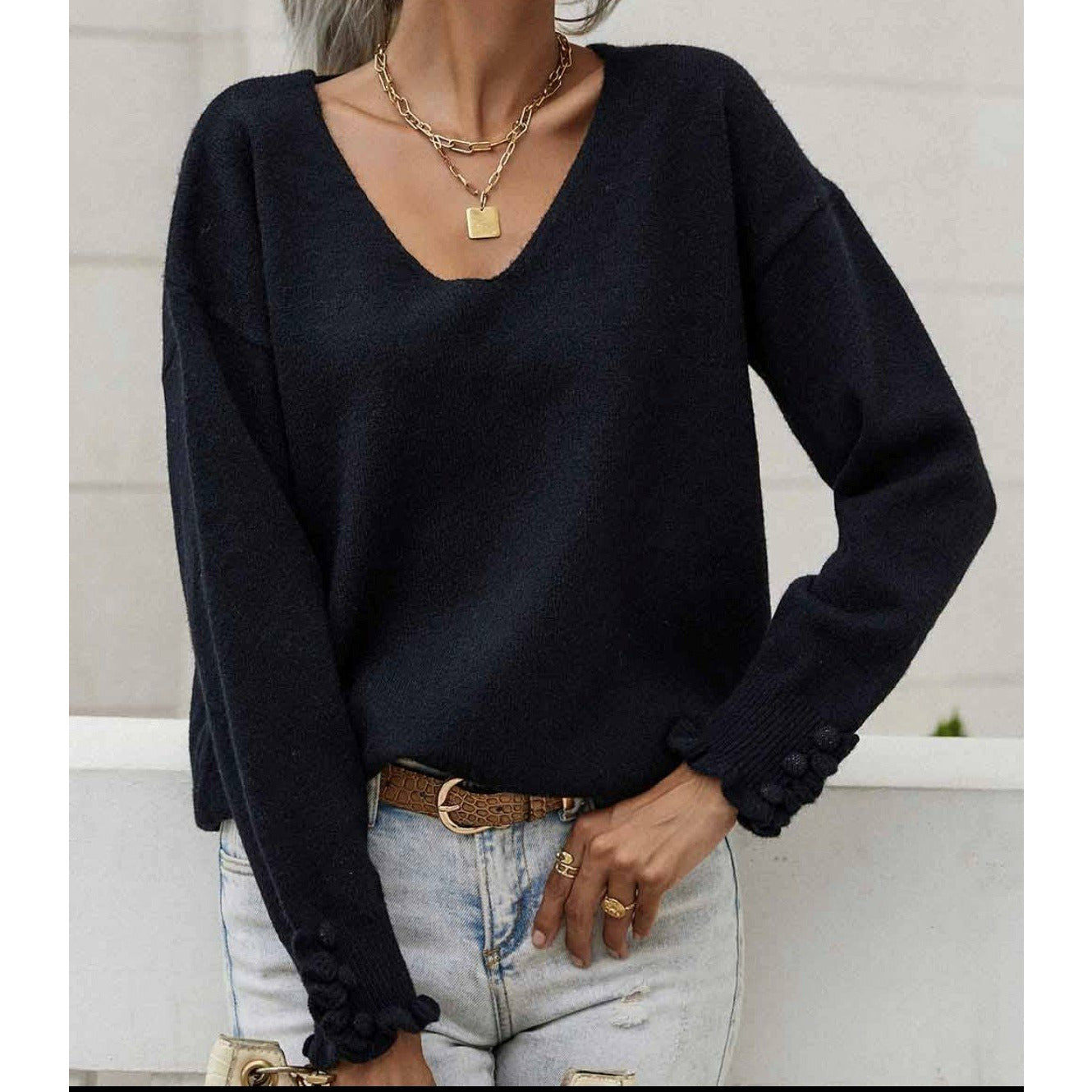 V Neck Sweater (2 colors)