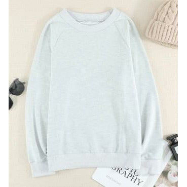 Crew Neck Raglan Sleeve Sweatshirt (2 colors)