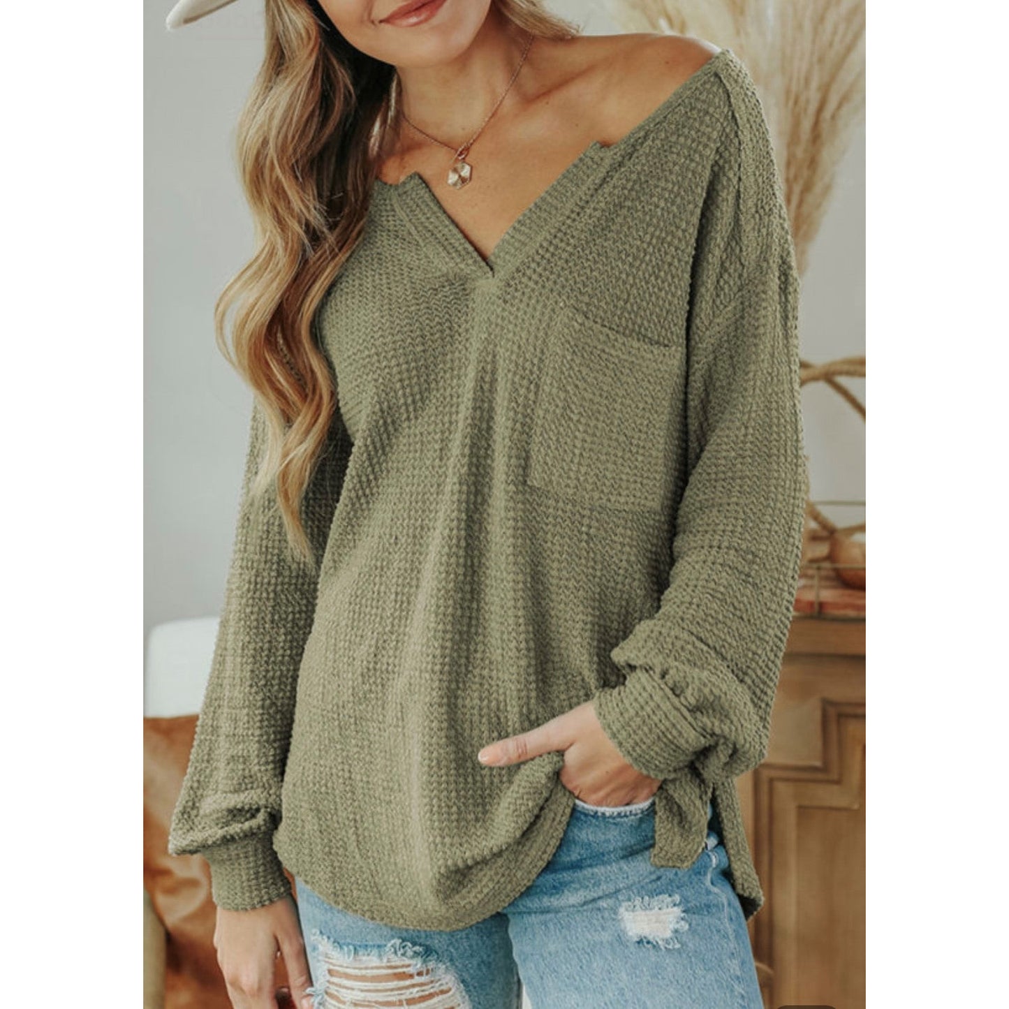 Waffle Knit - Loose Top