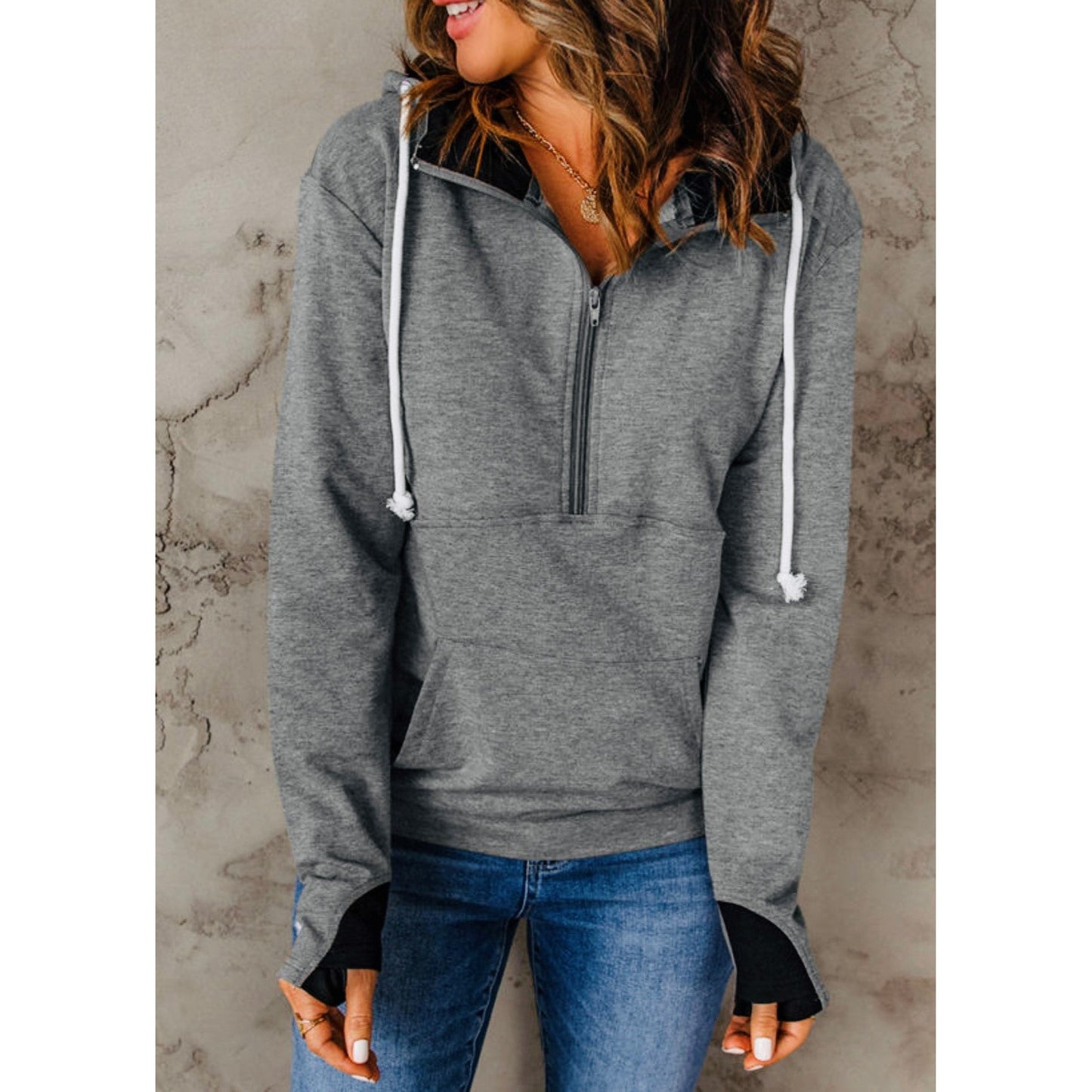 Gray Half Zip