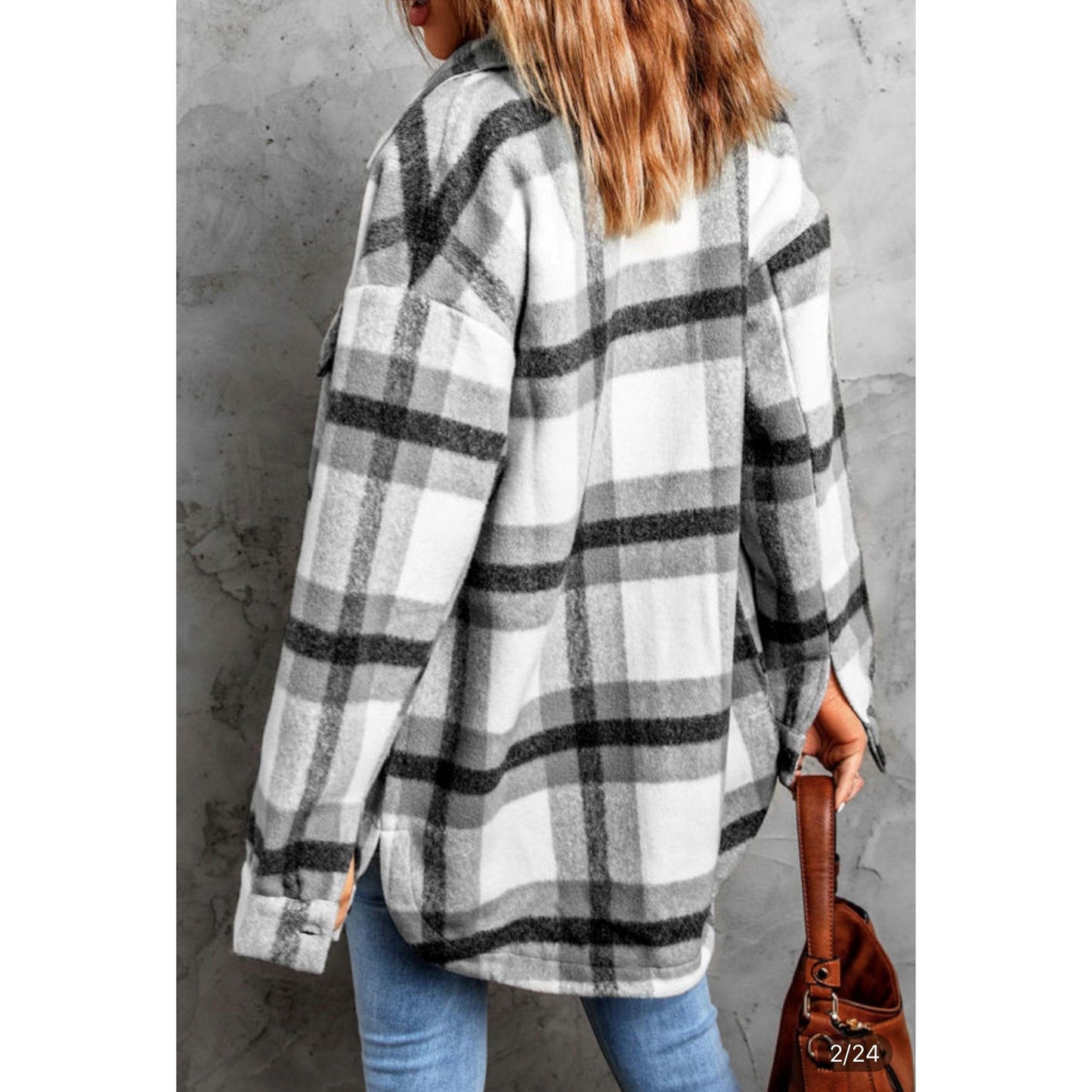 Grey Plaid Shacket