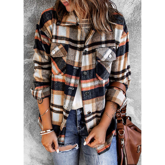 Blue/Tan Plaid Shacket