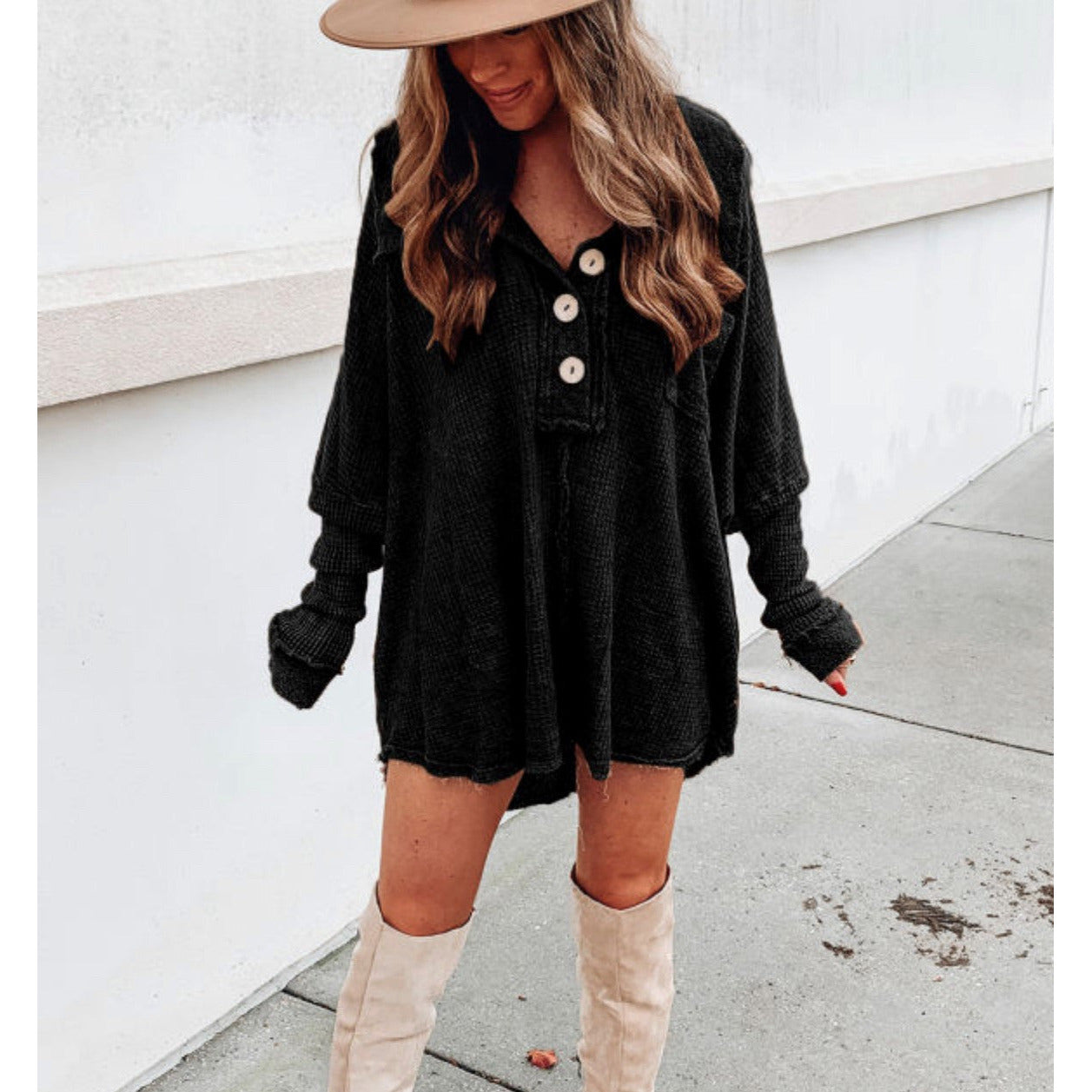 Solid Black Tunic (Oversized)