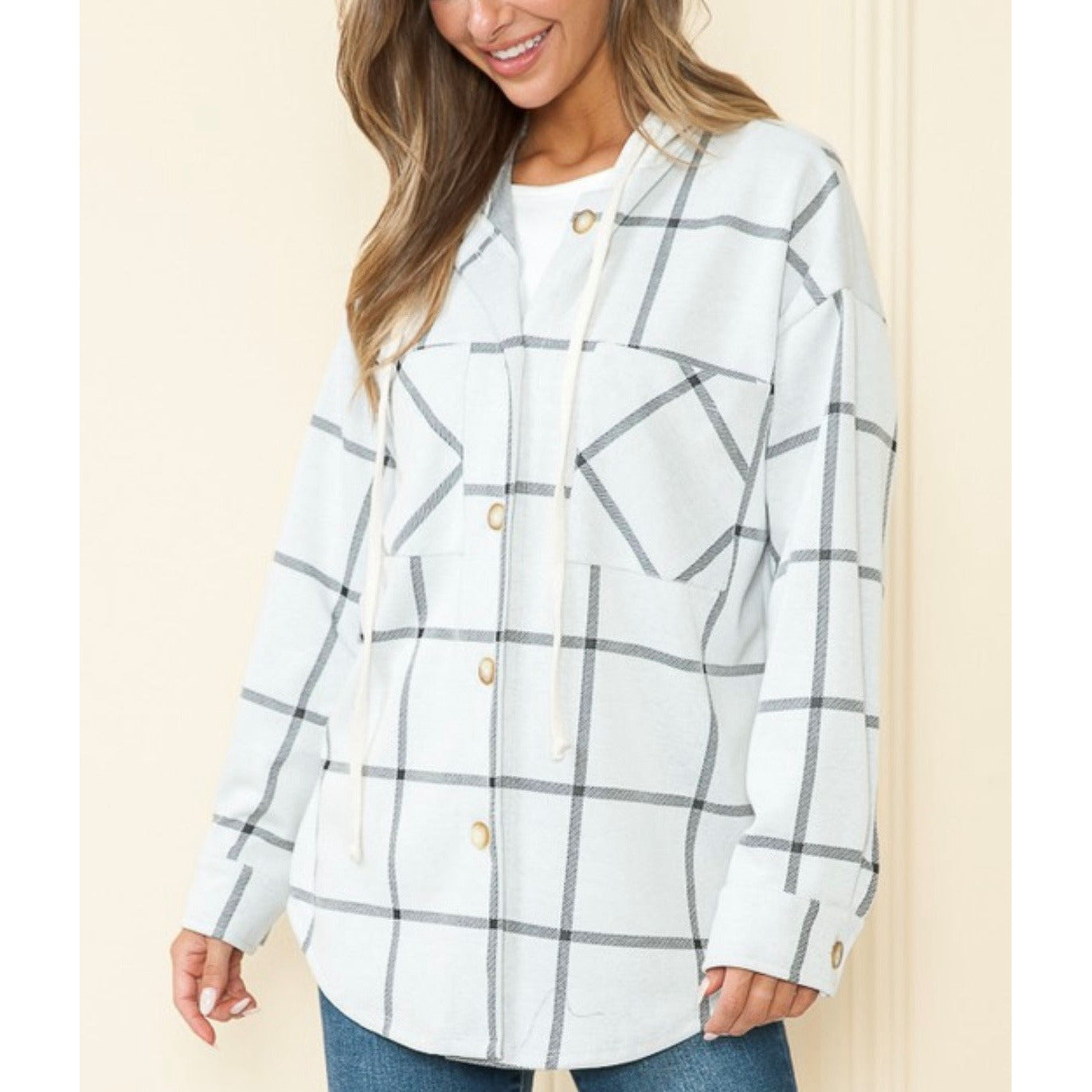 Button Down - White/Gray Jacket